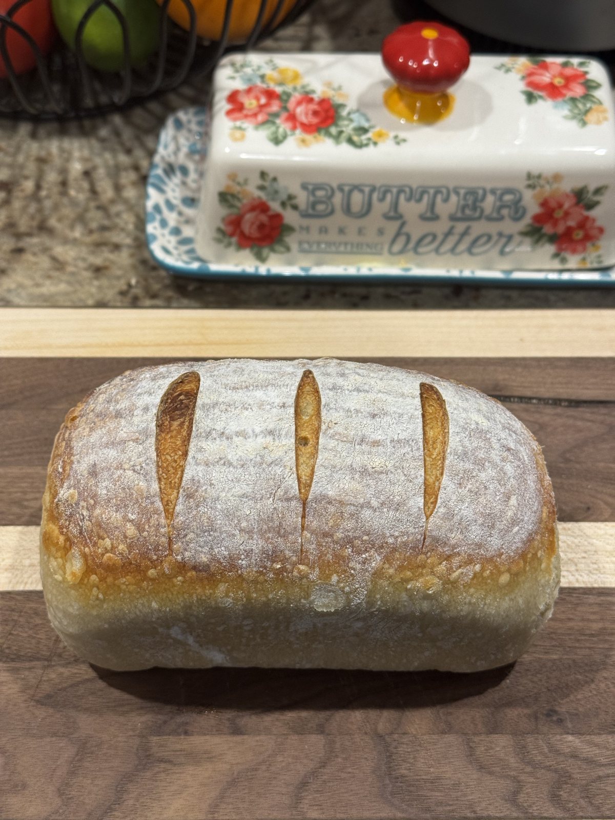 Classic hand-scored sourdough loaf