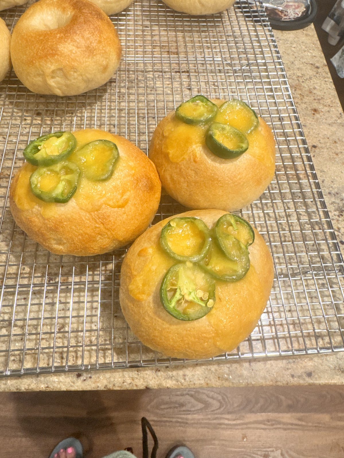 Sourdough loaves with leaf scoring